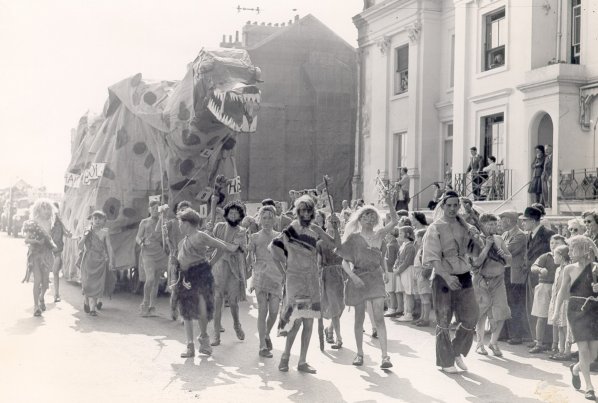A Dragon in the carnival parade, 1955